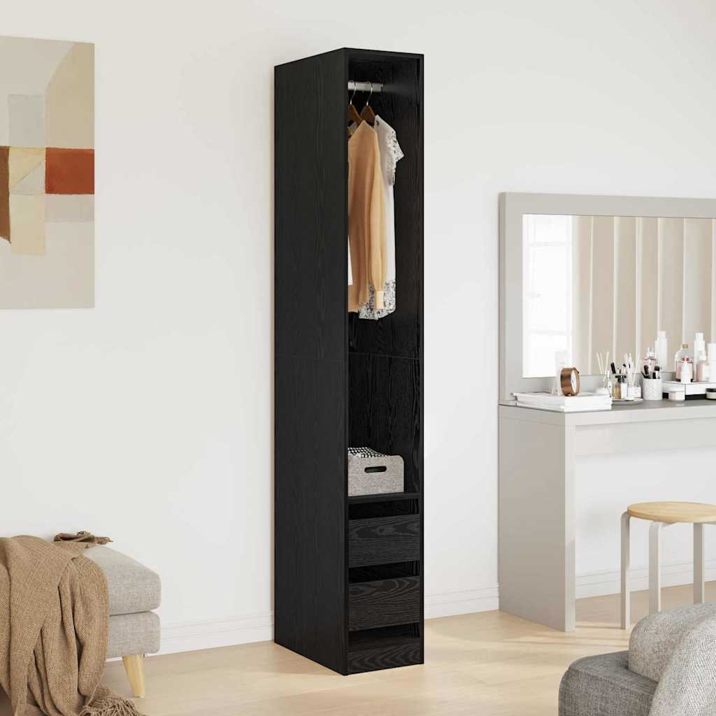 Wardrobe Black Oak Effect 50 x 30 x 200 cm