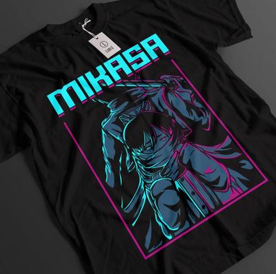 Футболка Атака Титанов Микаса Аккерман Футболка AOT Футболка Аниме Топ Графическая футболка