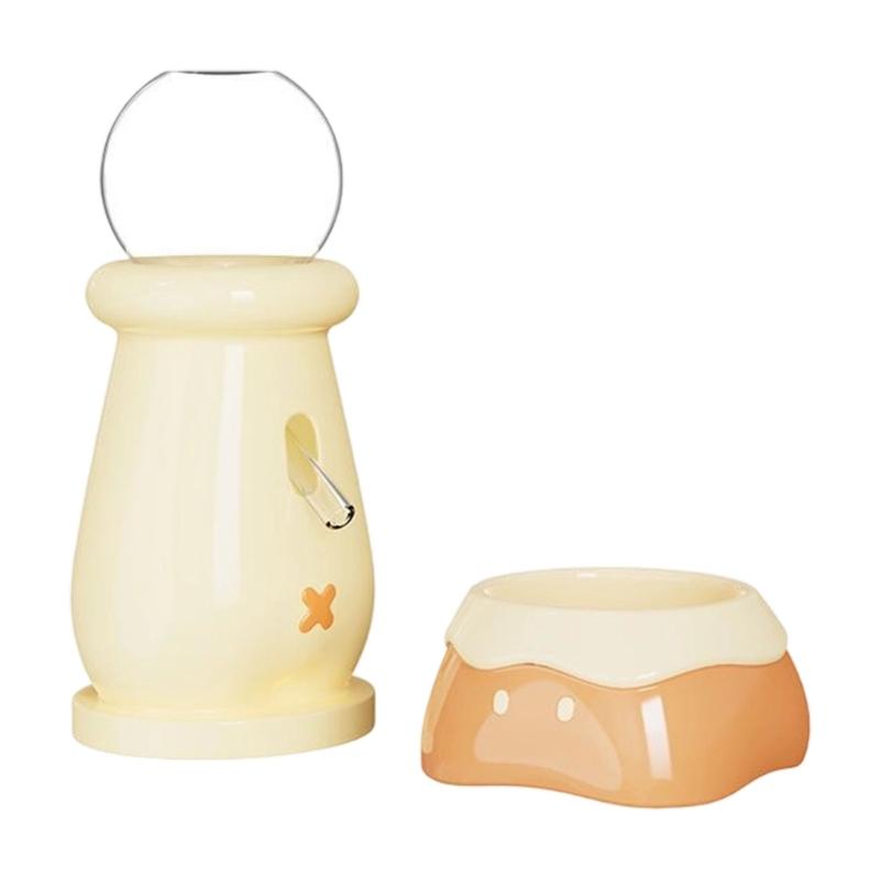 Ceramic Pet Dish With Leakproof Water Feeder Small Animal Feeding Accessories For Hamster Gerbils Cage Decors M4YD