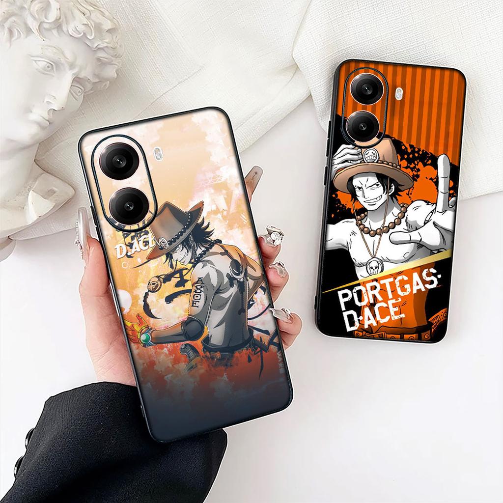 Portgas Ace One Piece Luffy Phone Cover for Motorola Moto E13 E20 E32 E22 E14 E15 G32 G60 G72 G7 G8 G82 G9 Plus Power Case