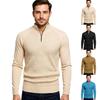 Men's Stand Collar Half Turtleneck Zipper Sweater