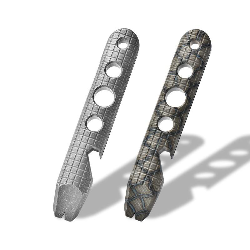 Titanium Multi-Tool Pry Bar Bottle Opener Camping Survival Tool Flat End Round Outdoor Gear