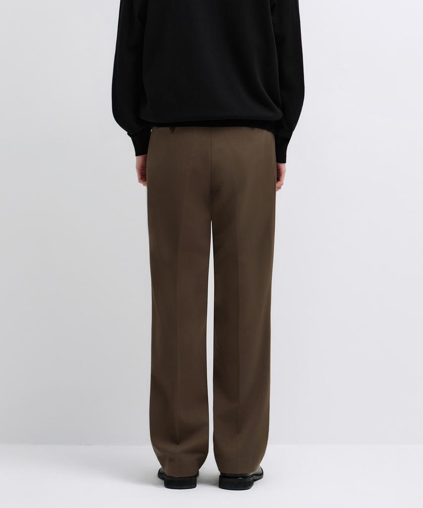 MUSINSA STANDARD Wide Hidden Banding Slacks [Brown]