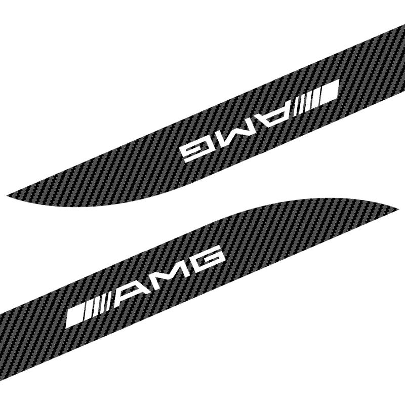 2pc Car Door Side Skirt Car Body Decal Carbon Fiber Stickers Caps For Mercedes Benz C200 C230 C240 C250 C280 C300 C320 C350 C400 CJ7