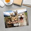 Настенный календарь «Кошки и друзья» на 2026 год - Серия «Забавные селфи кошек» с фотографиями на 12 месяцев, идеальный подарок для любителей кошек