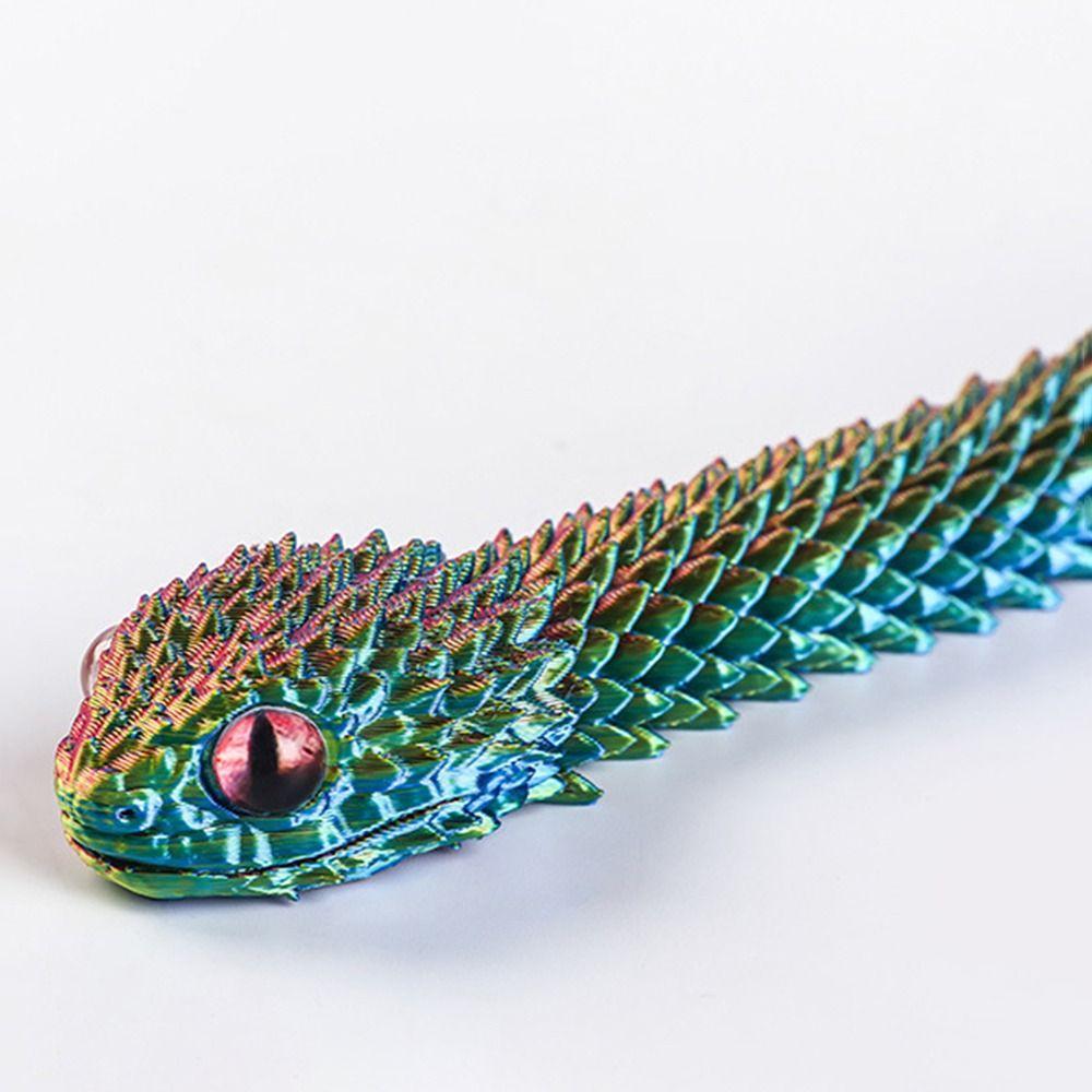 Multicolor 3D Printed Snake Toy Realistic Animal Simulation Model Car Decoration