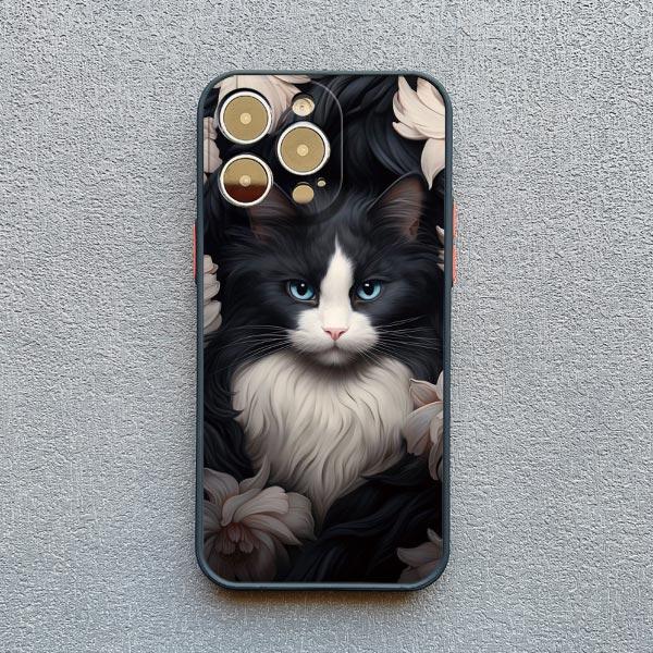 Художественная картина Розовый кот Чехол для телефона Для iphone 15 14 Plus Pro Max 13 12 Mini 11 Pro MAX XS X XR 8 7 SE 2020 Ударопрочный корпус