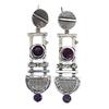 Серьги из серебра 925 пробы с аметистом и драгоценными камнями, серьги ручной работы, фиолетовые