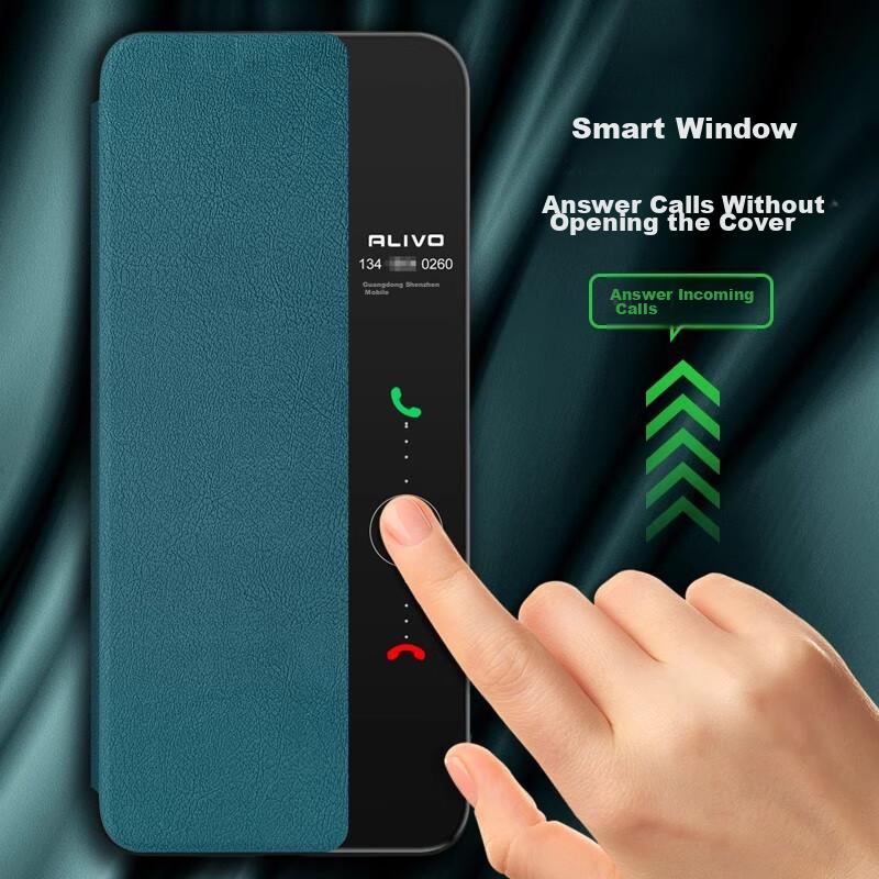 Chuan Lian Jin BaoPhone Case for Huawei Pura70pro, Pura70Pro+ with Flip Smart View Window, Sleep/Wake Function, Full Protection Anti-Drop Leather Case