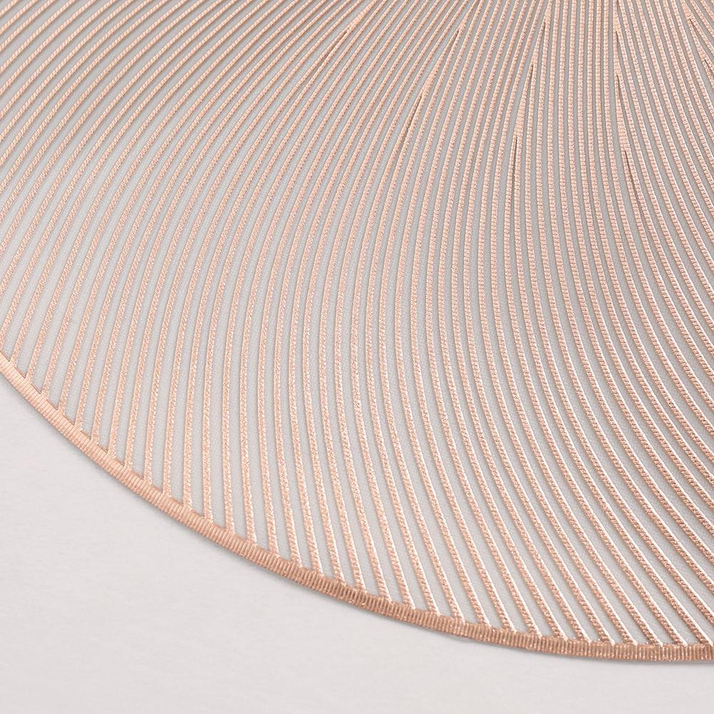 6 шт. Круглые золотые подставки на стол 38 см ПВХ Термостойкие Водонепроницаемые Моющиеся Нескользящие Обеденные коврики Для дома Кухни Ресторана Банкета