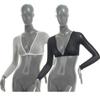 Mesh Navel Exposed Long Sleeved Acrylic Fibers Arm Wrap Portable Mesh Chest Support Top