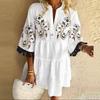 Vintage Print Party Dress Exquisite Pattern Womens Beach Clothing Polyester Dress Up Attractive