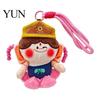 Cute Smile Face Pendant Buddha Keychain, Dunhuang Style Plush with Embroidered Small Stuffed Toy Ornament Details, Soft Car Bag Charm, Creative