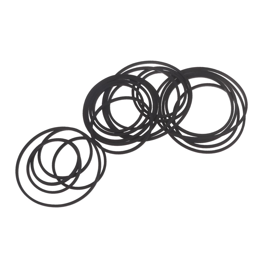 20pcs Square Rubber Belts for Recording Devices and Video Drives 1.2mm Strong Rubber Belts Mixed Size 30-65mm