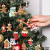 12Pcs/Set Christmas Gingerbread Man Ornaments for Home New Year Gift Christmas Tree Hanging Decorations Pendants
