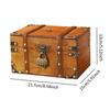 Pirate Treasure Chest Wood Home Decoration Prop Antique Design Gift