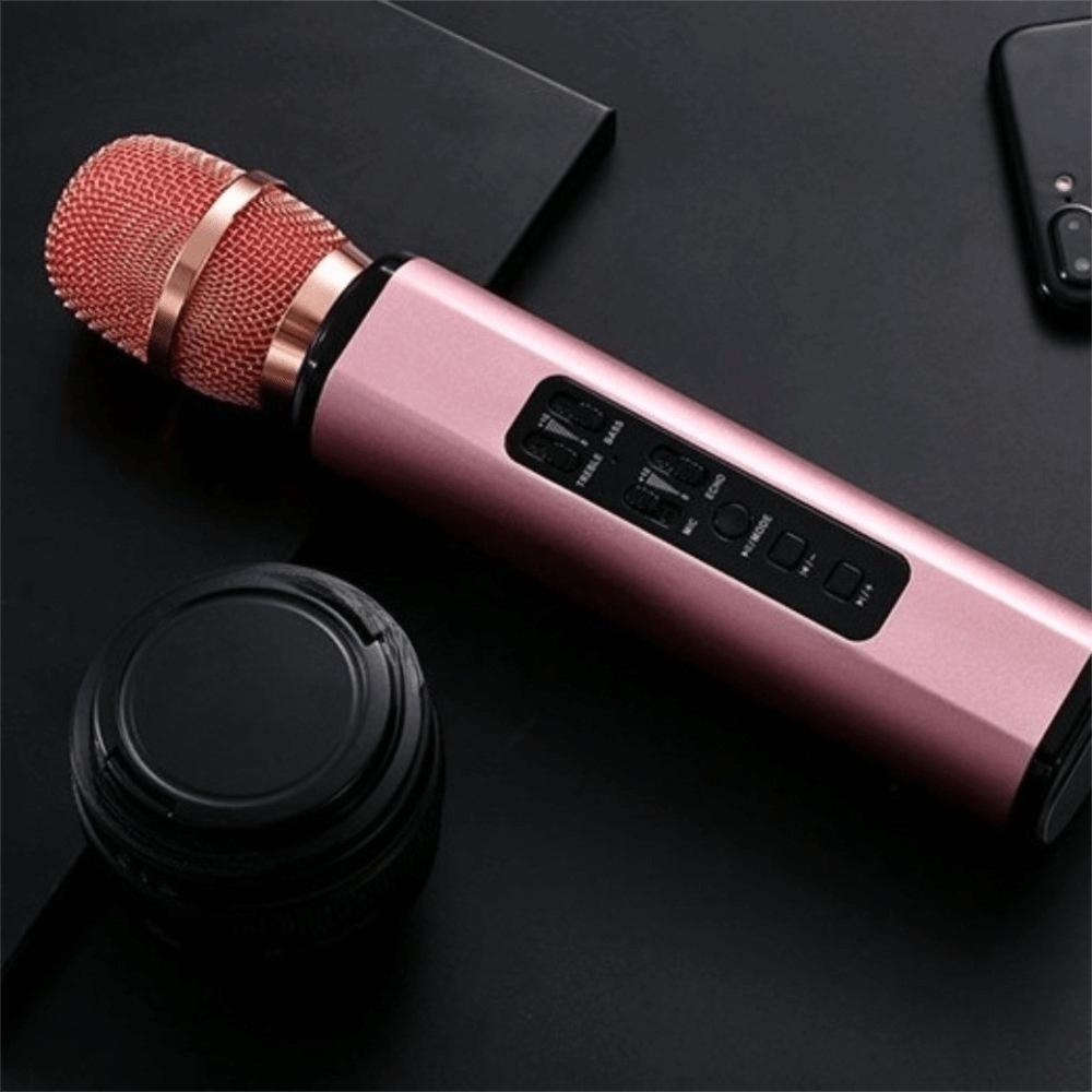 Dual Speaker Karaoke Microphone Professional Bluetooth Microphone Karaoke Speaker Microphone  Bar
