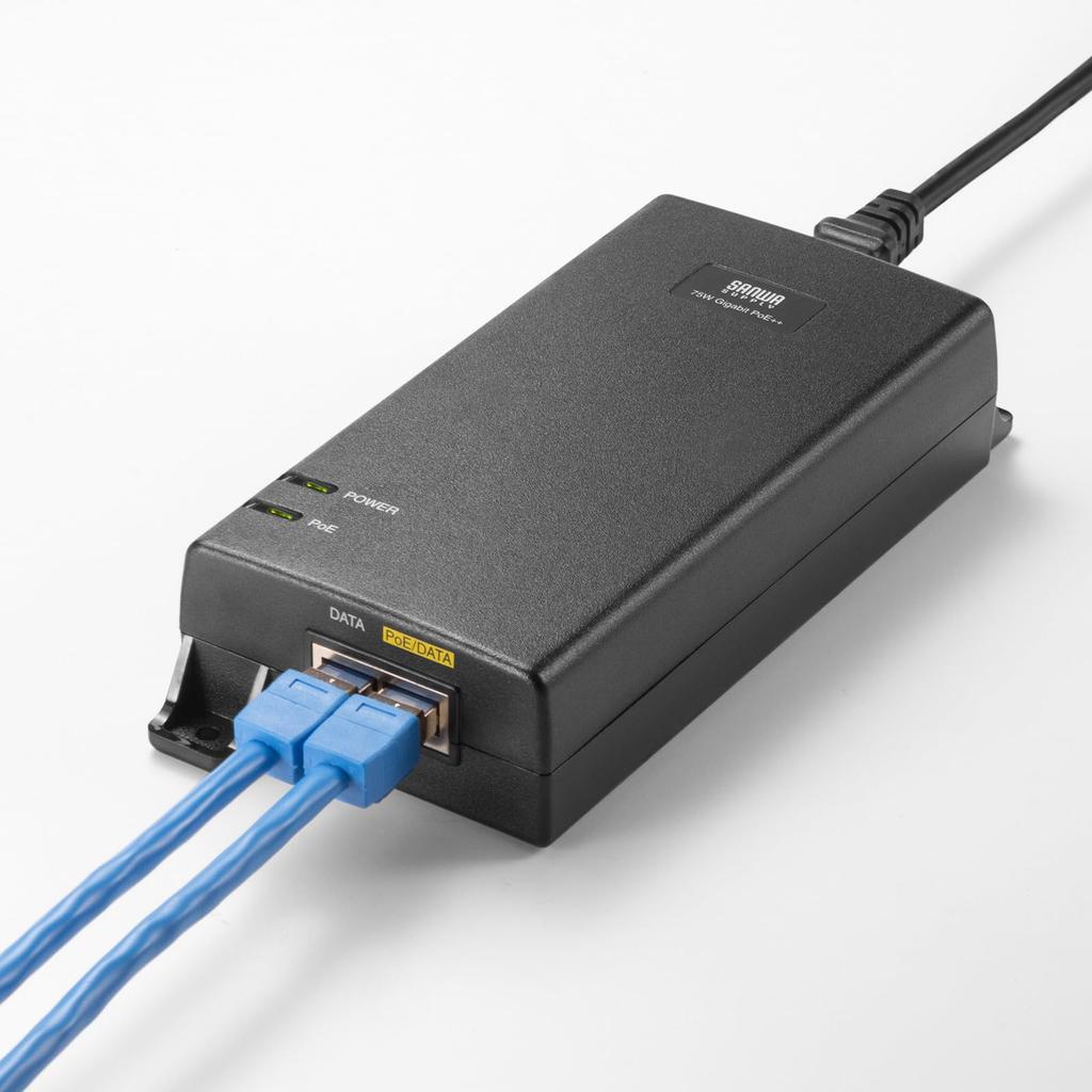 Sanwa Supply PoE Инжектор питания (Встроенный блок питания, IEEE802.3bt (75W) совместимый) LAN-GIHINJ6