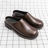 Мода 2025 Новые Повседневные Кожаные Полусабо в Британском Стиле Повседневная Деловая Обувь для Ходьбы для Мужчин Противоскользящие Дизайнерские Минималистичные Лоферы
