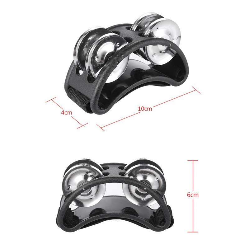 2PC Elliptical Drum Companion Hand Foot Jingle Drum Children Musical Educational Tambourine Percussion Instruments For KTV Party