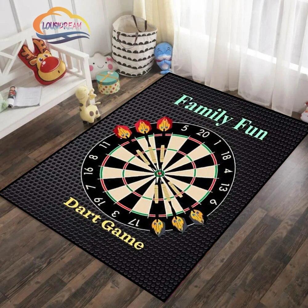 Ice and Fire Darts Pattern Carpet Fashion Soft Mat Gifts for Sports Lovers Household Floor Outdoor Play