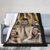 Alysa Liu Vintage USA Blankets Flannel Spring/Autumn   Multifunction Soft Throw Blankets for Sofa Bedroom Bedspread