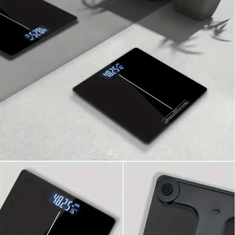 Многофункциональные квадратные весы для взвешивания, цифровые весы для ванной комнаты, высокоточные весы для взвешивания с подсветкой, светодиодный дисплей, круглый угол