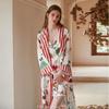 Новые пижамы для женщин, осенняя пижама Ice Silk с длинными рукавами, весенние и осенние тонкие халаты с принтом