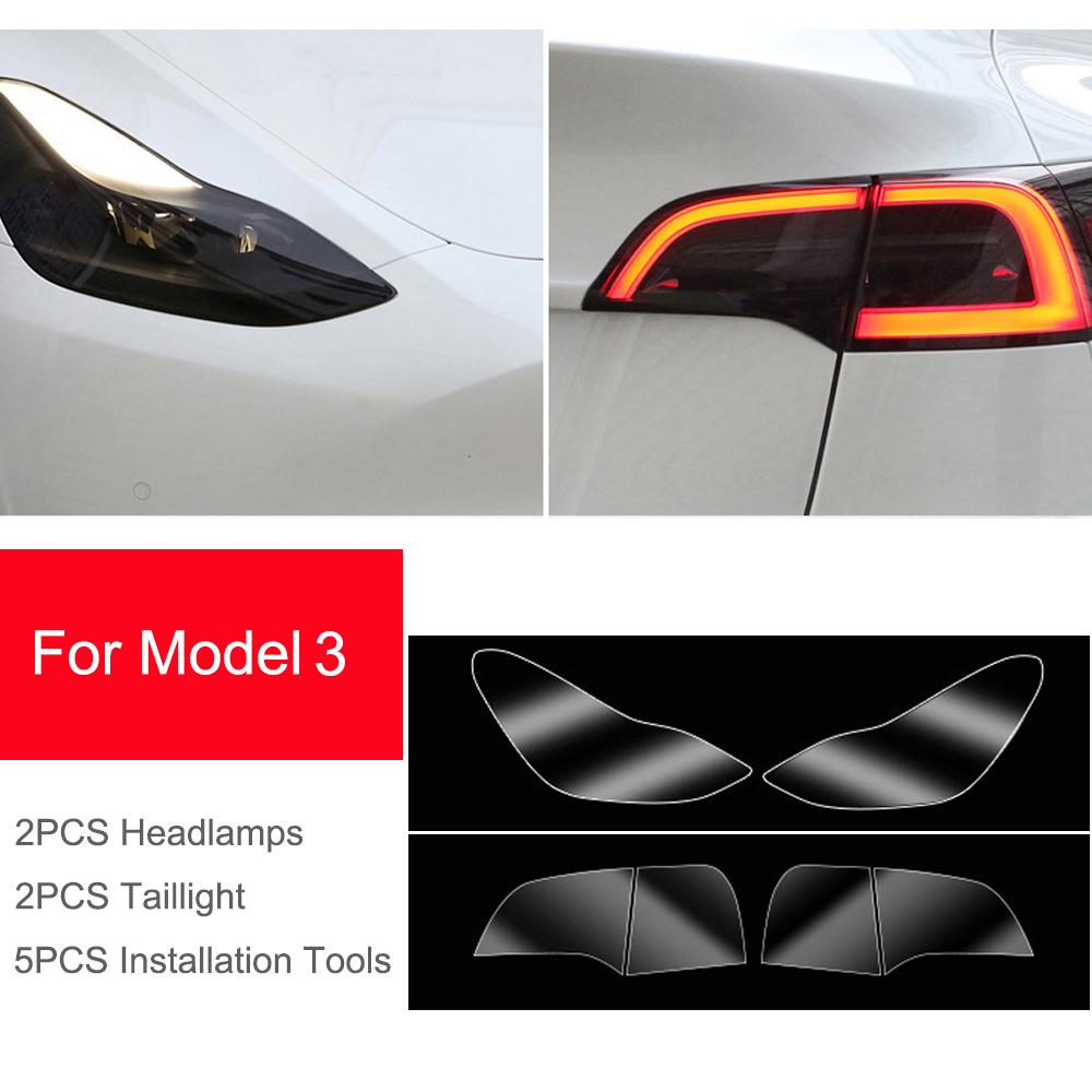 Для Tesla Model 3 YSX TPU Blackened Headlight Paillight Foglight Protective Film Headlight Pills Changeing Color