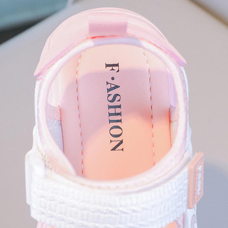 Сандалии для девочек Летняя мода Мягкая подошва Детские спортивные для средней школы Студенческие Принцесса С открытым носком Детская пляжная обувь