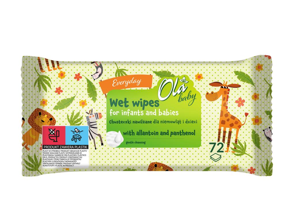 HH Ola Everyday Baby and Child Wipes, 72 count