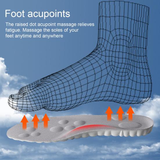 1 Pair Breathable Sports Insoles U-Heel Arch Support Orthopedic Inserts Soft Running Shoe Sole Shock Absorption Foot Pads