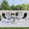High Back Seat Cushions 6 pcs Black Checkered Fabric