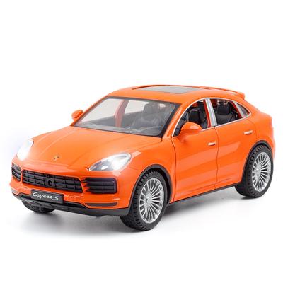 1/24 Porsche Cayenne S SUV Модель автомобиля из литого металла Моделирование Звук Свет Игрушки Коллекционные предметы Подарки на день рождения для детей