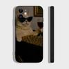 Милый Чехол для Телефона с Кошкой Для IPhone 17 Air 16 15 14 13 Pro Max 11 12 Черный Силиконовый Чехол