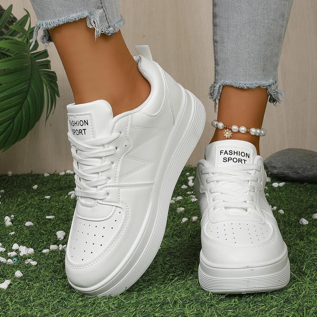 Женские кроссовки Vulcanize Flat Classic Sports Lace Up Skateboard Board Shoe Walking White Running Sneakers zapatos de mujer