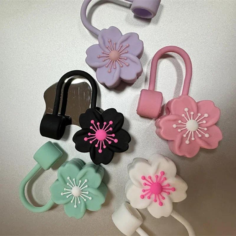 1 шт. Колпачок для соломинки для бутылки для воды Милые колпачки для соломинок в виде цветка бегонии 10 мм Колпачок для соломинки для тамблеров 40-20 унций Аксессуары