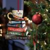 Personalized 2D Christmas Bookshelf Ornament: Book Lover's Acrylic Decoration