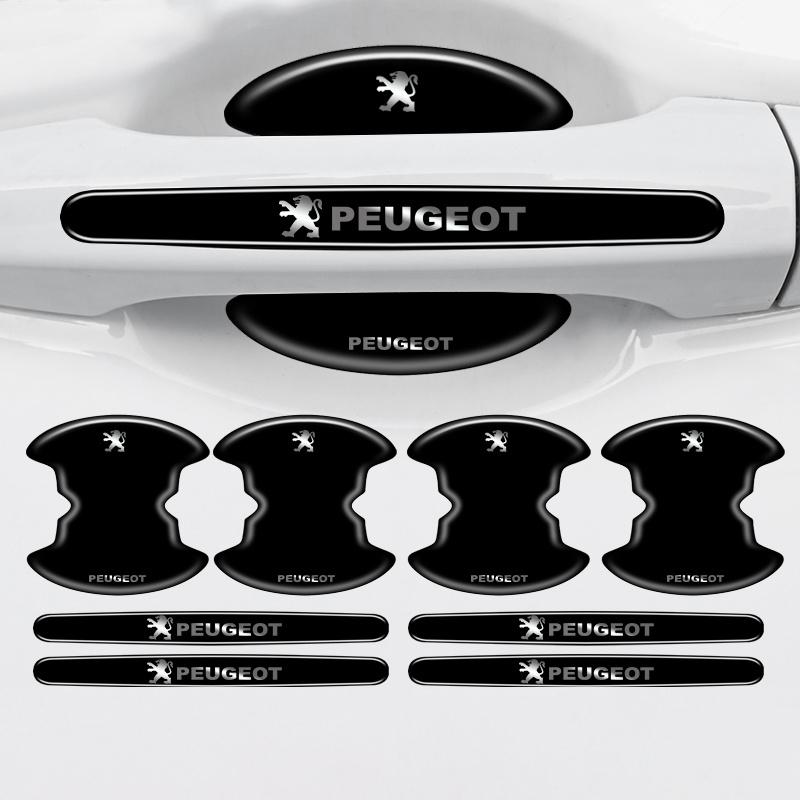 Fashion For Peugeot 308 408 508 2008 3008 4008 5008 Car Door Handle Bowl Anti-collision Protective Stickers Auto Accessories