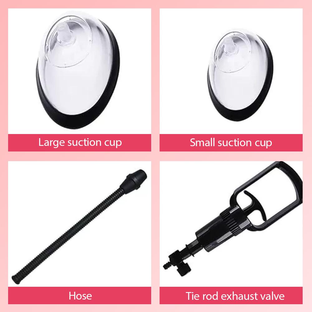 Женская взрослая ручная вакуумная помпа, ингалятор для клитора и влагалища, массажер для груди, стимулятор сосков, увеличенная крышка для ручной помпы