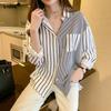 Office Lady Turn-down Collar Pocket Asymmetrical Hot Selling Long Sleeve Blouses Spring Autumn Straight Shirt Women Clothes