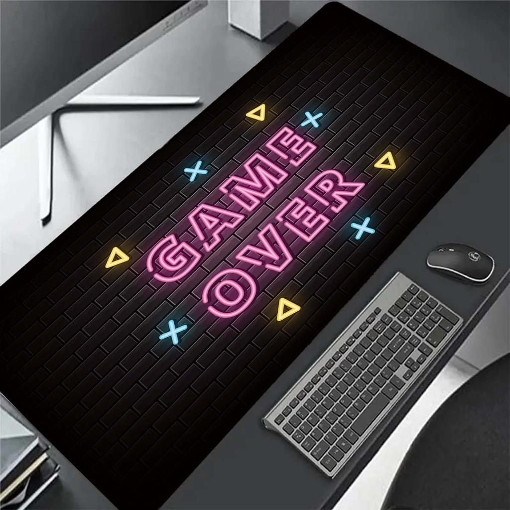 Game Over Pattern Mousepad Desk Pad Large Gaming Mouse Pad Gamer Ofice Mat Mouse Pad Pad Unisex