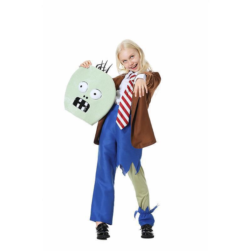 Halloween Zombie Costume Kids Girls Boys Plant Zombies Inspired Cosplay Outfit Stage Performance Set