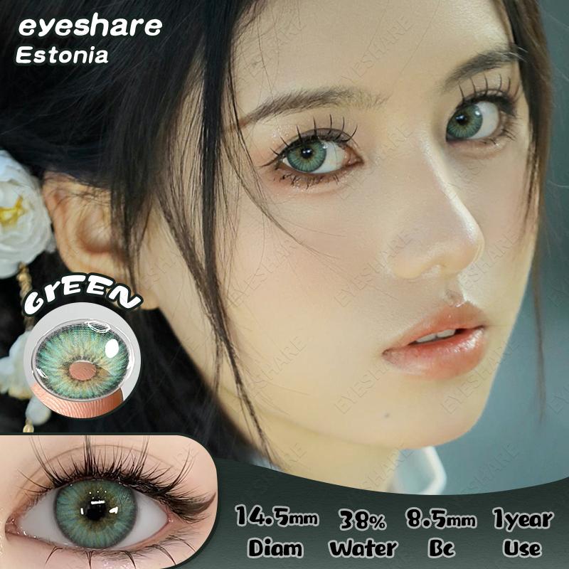 Eyeshare Цветные контактные линзы года Натуральные карие цветные линзы для макияжа глаз Синие модные контактные линзы Серые косметические линзы 1 пара