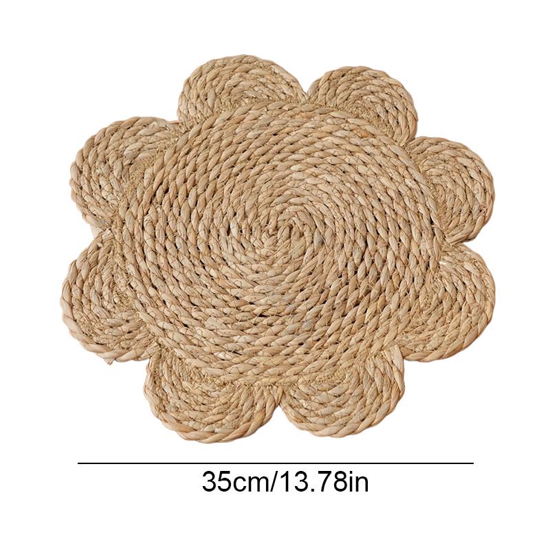 1 шт. Плетеный термостойкий поднос в форме цветка, экологичный, изолирующий, из шелухи, многоцелевой, натуральный, для дома, из кукурузы, долговечный