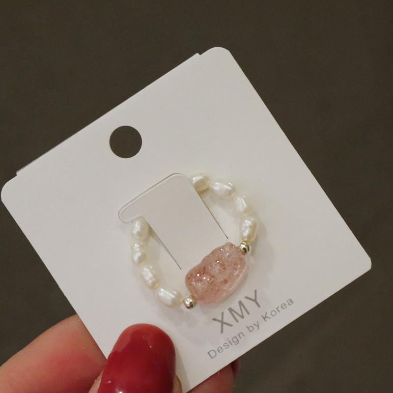 Natural Crystal Pearl Tourmaline Strawberry Crystal Bangles Women Fashion Jewelry Accessories Gift