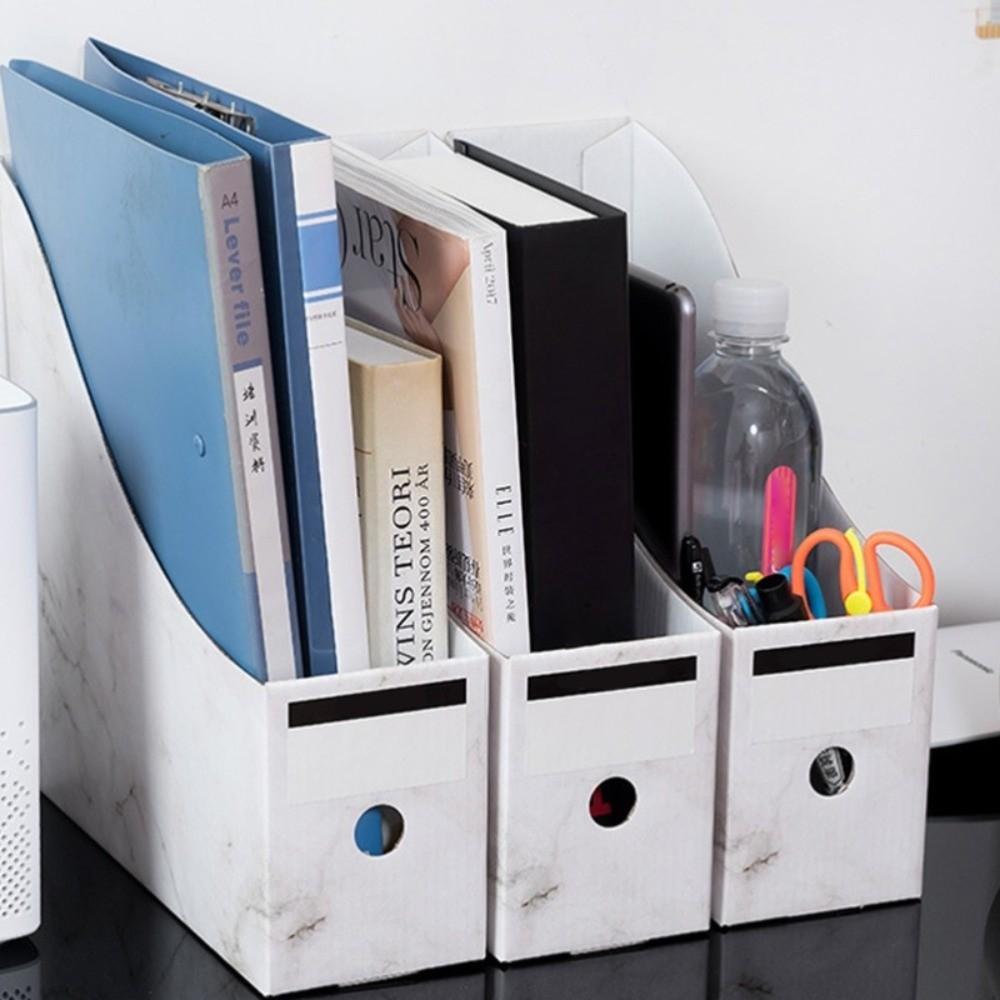 3Pcs Unique Marble Design Magazine Holders Simple Assembled Design Storage Box File Holder Offices