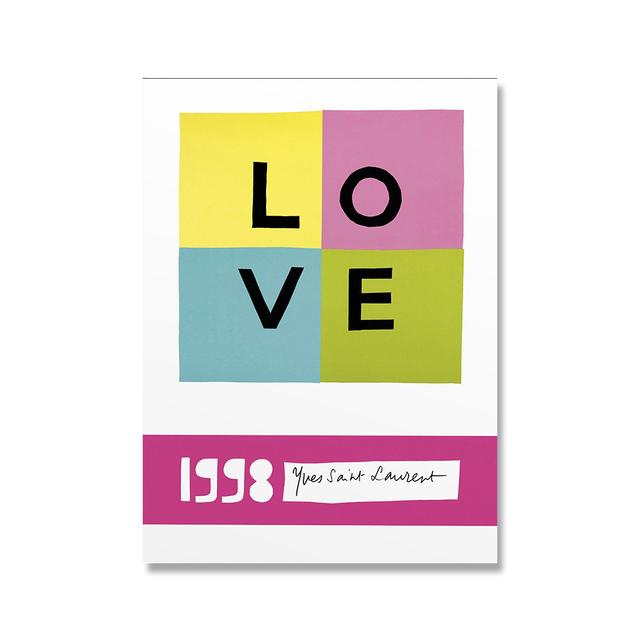 Nordic Style Modern Love Exhibition Poster Wall Art Canvas Painting Simple Love Living Room Home Decoration Painting No Frame