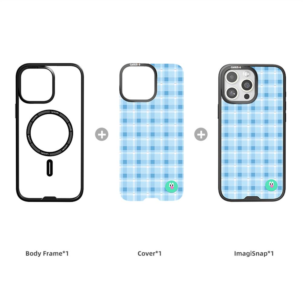 CASEEVO For iPhone 16 Pro Case Compatible with MagSafe TPU Acrylic Magnetic Phone Cover with Detachable Grid Backplate