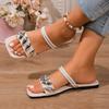 Fashion Ladies Shoes 2025 Fashion Slip-on Women's Sandals New Metal Decoration Summer Outdoor Casual Open Toe Plus Size Sandal Slippers
